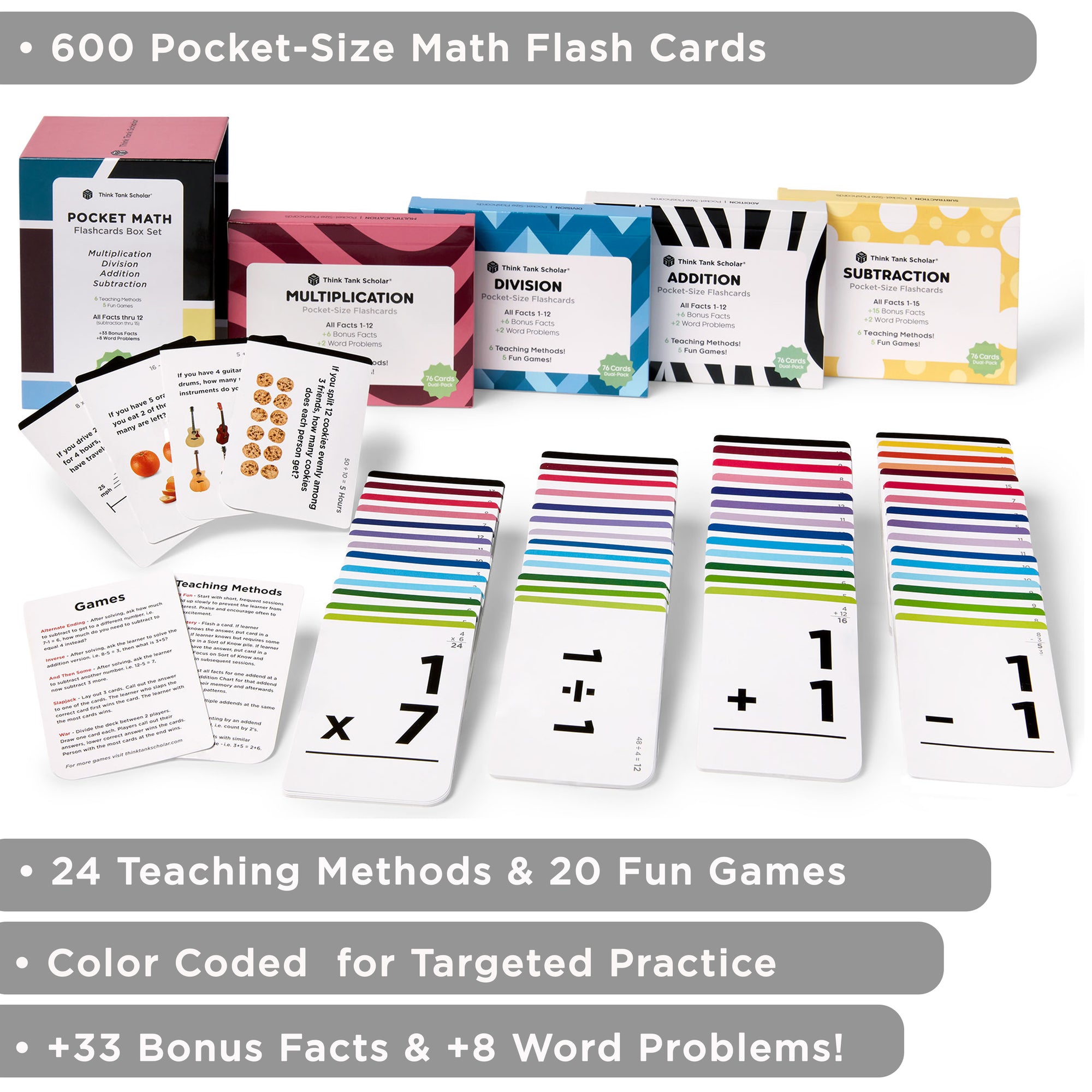 Pocket-Size Math Bundle: Addition, Subtraction, Multiplication